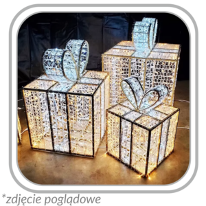DEKORACJA ŚWIĄTECZNA 3D - 3 PREZENTY LED 1,5 / 1,2 / 0,8 M *6144
