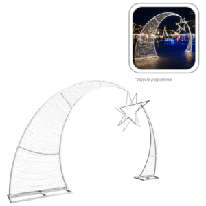 DEKORACJA ŚWIĄTECZNA 3D - PÓŁKSIĘŻYC Z GWIAZDKĄ LED 3,5 M *6304