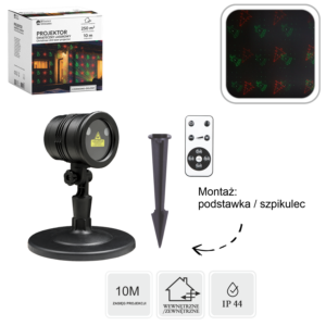 PROJEKTOR ŚWIĄTECZNY LED - LASEROWY CZERWONO-ZIELONY *7606