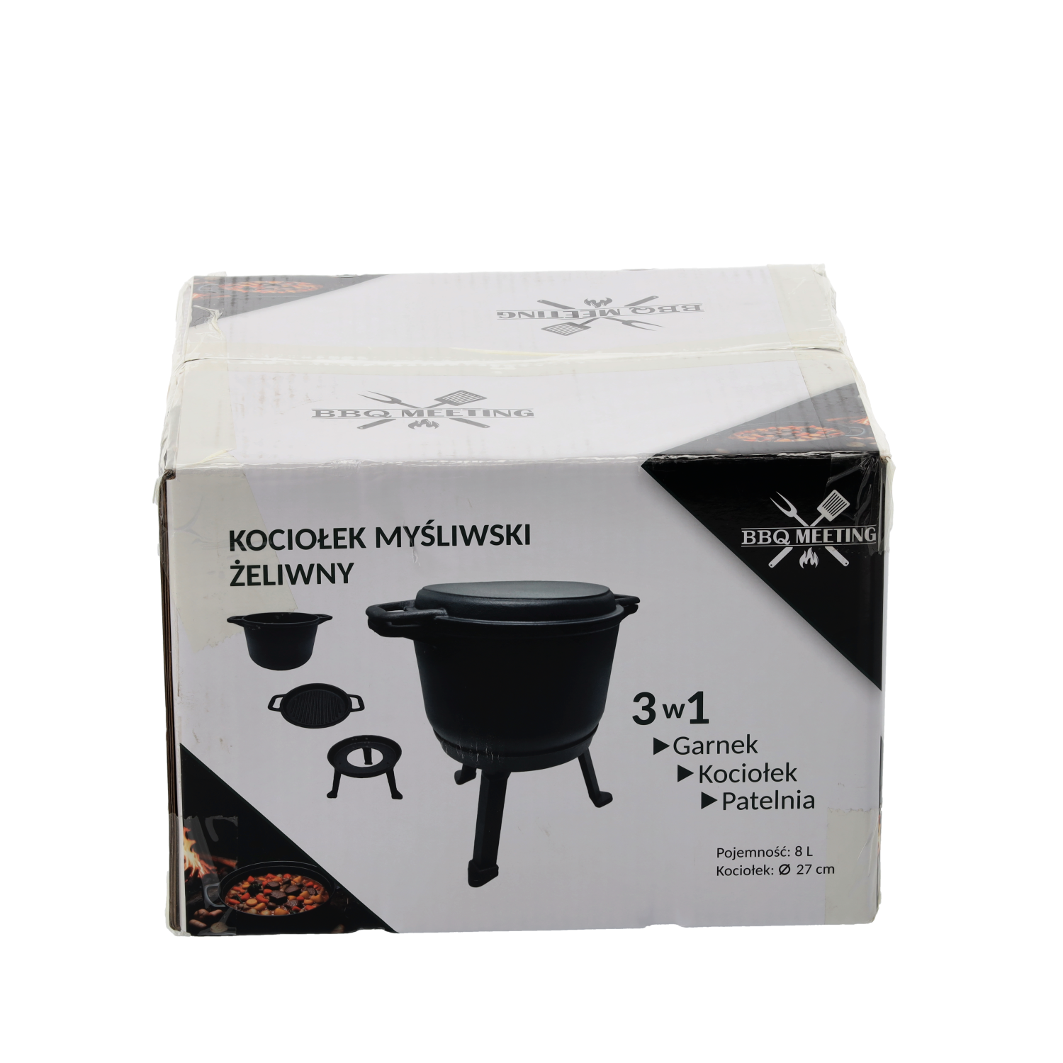 KOCIOŁEK MYŚLIWSKI ŻELIWNY 3 w 1 8 L 27 x 18 CM - obrazek 3