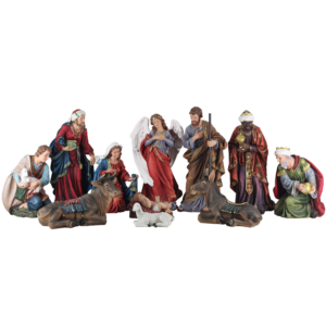 ZESTAW FIGUR BOŻONARODZENIOWYCH 11 ELEMENTÓW 102 CM Z MASY ŻYWICZNEJ *0799