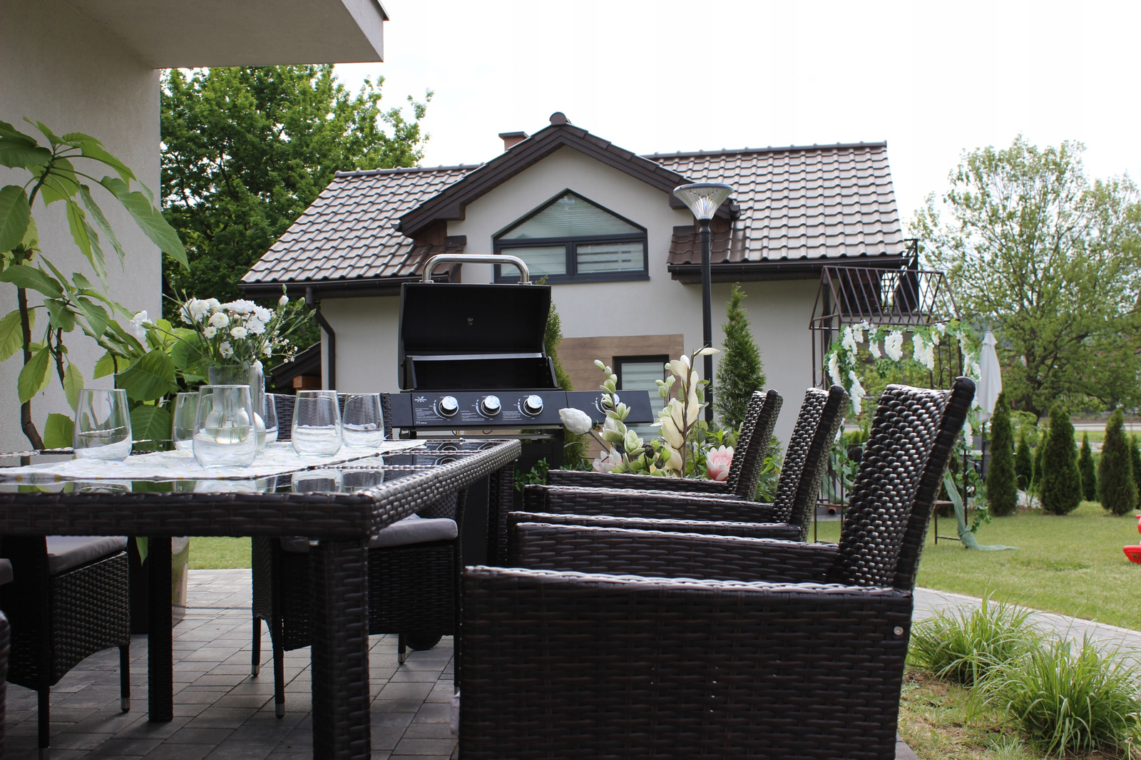 ZESTAW MEBLI RATTANOWYCH (STÓŁ + 8 KRZESEŁ) BRĄZOWY + BEŻ. POD. *1685 - obrazek 13