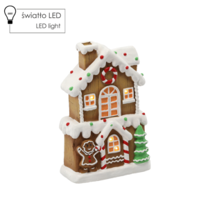 FIGURKA BOŻONAR. - DOMEK Z PIERNIKA 22 X 11,5 X 33,5 CM LED *0936