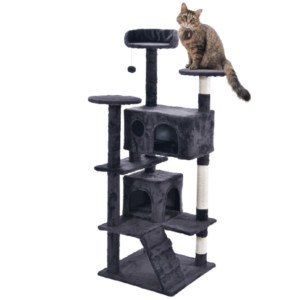 DRAPAK DLA KOTA Z DOMKIEM 49 x 49 x 134,5 CM SZARY *8696