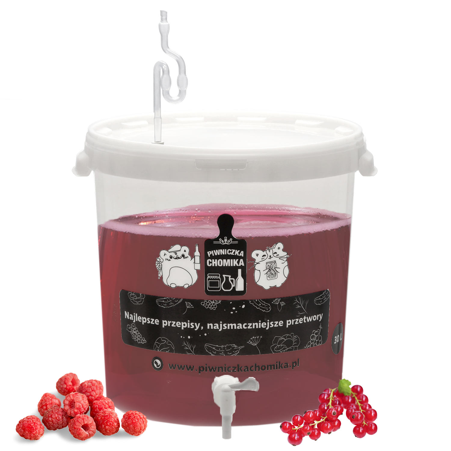 POJEMNIK FERMENTACYJNY 30L Z POKRYWĄ, KRANIKIEM, RURKĄ I USZCZELKĄ - obrazek 8
